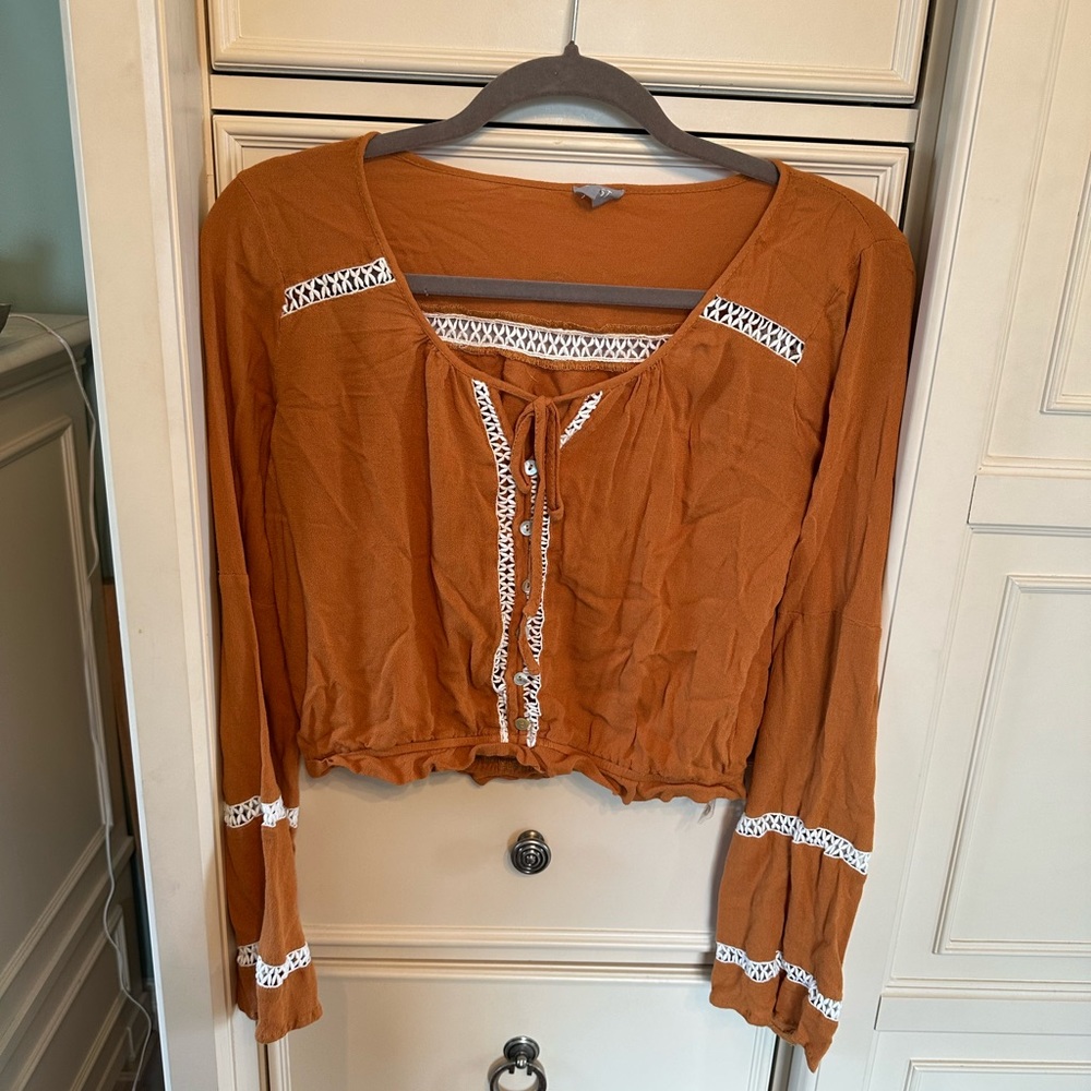 Coast long sleeve orange top size small